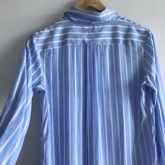 Banana Republic Blue and White Stripped Button Dow - Picture 5 of 8